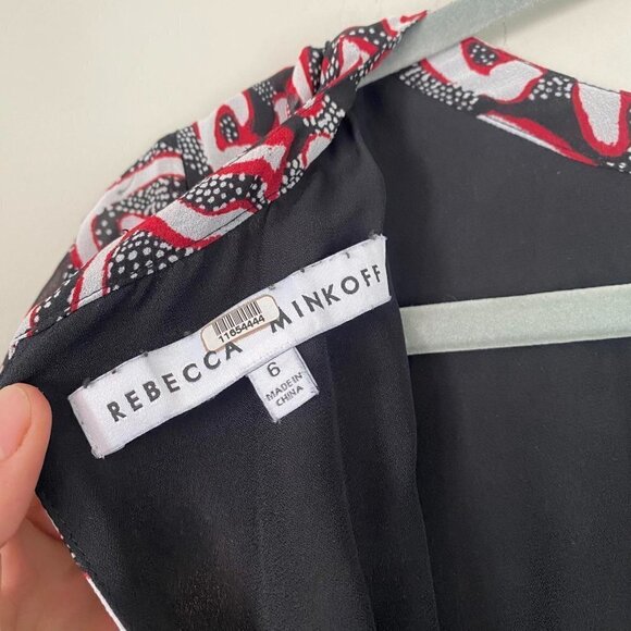 Rebecca minkoff red and black pattern short sleeve dress - Picture 6 of 7